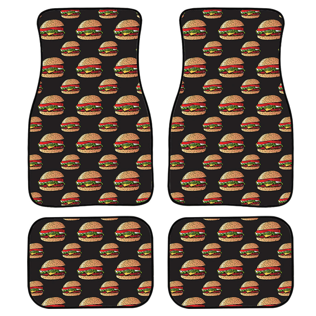 Cheeseburger Pattern Print Front And Back Car Floor Mats/ Front Car Mat