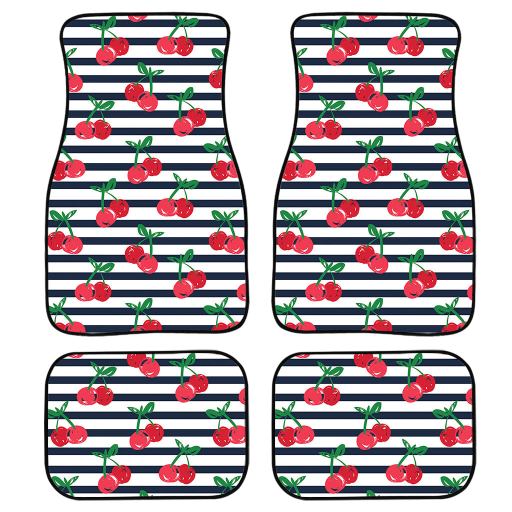 Cherry Striped Pattern Print Front And Back Car Floor Mats/ Front Car Mat