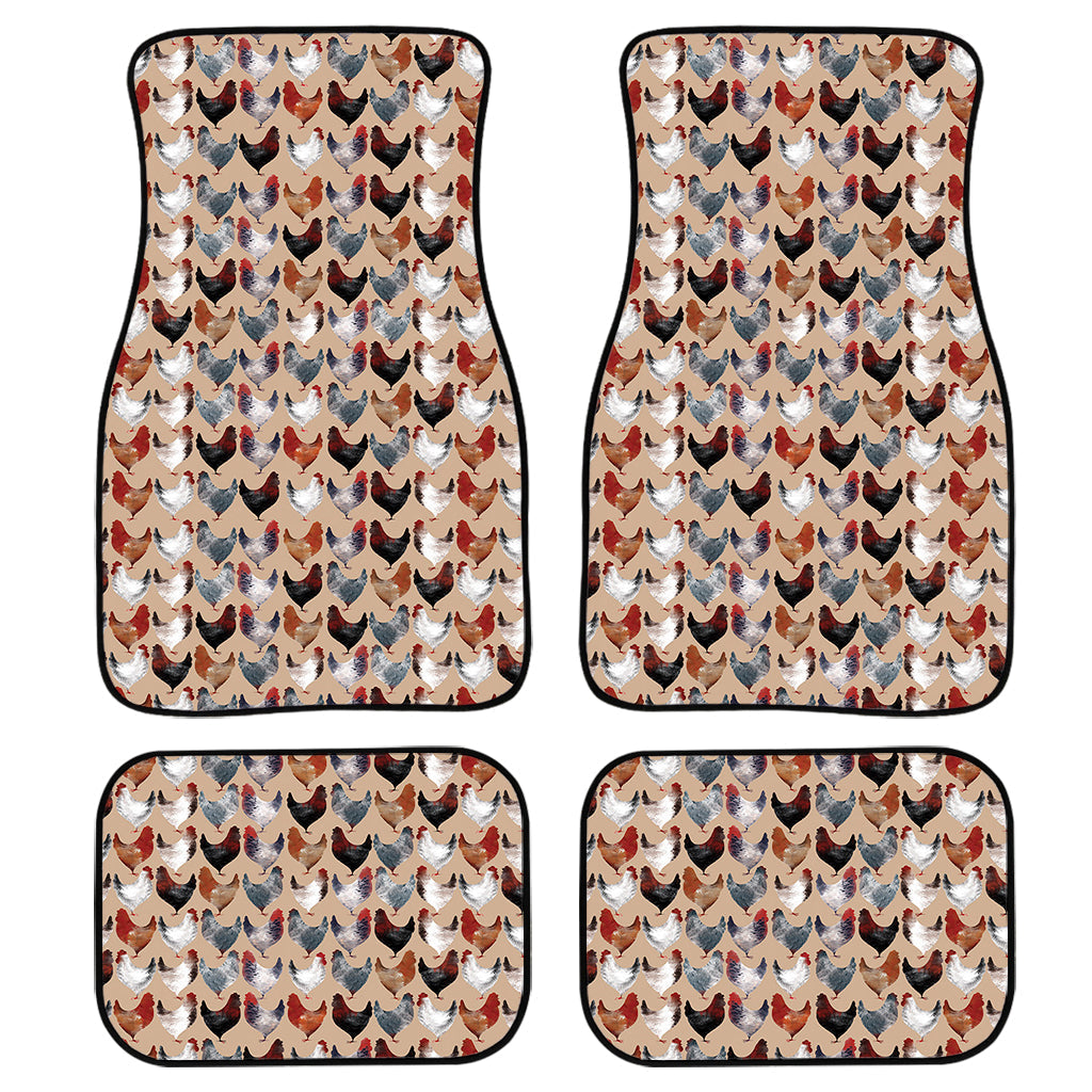 Chicken Painting Pattern Print Front And Back Car Floor Mats/ Front Car Mat