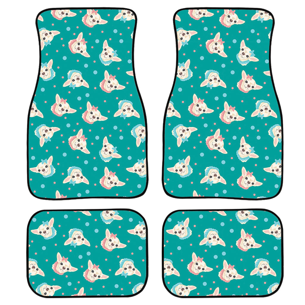 Chihuahua Puppy Pattern Print Front And Back Car Floor Mats/ Front Car Mat