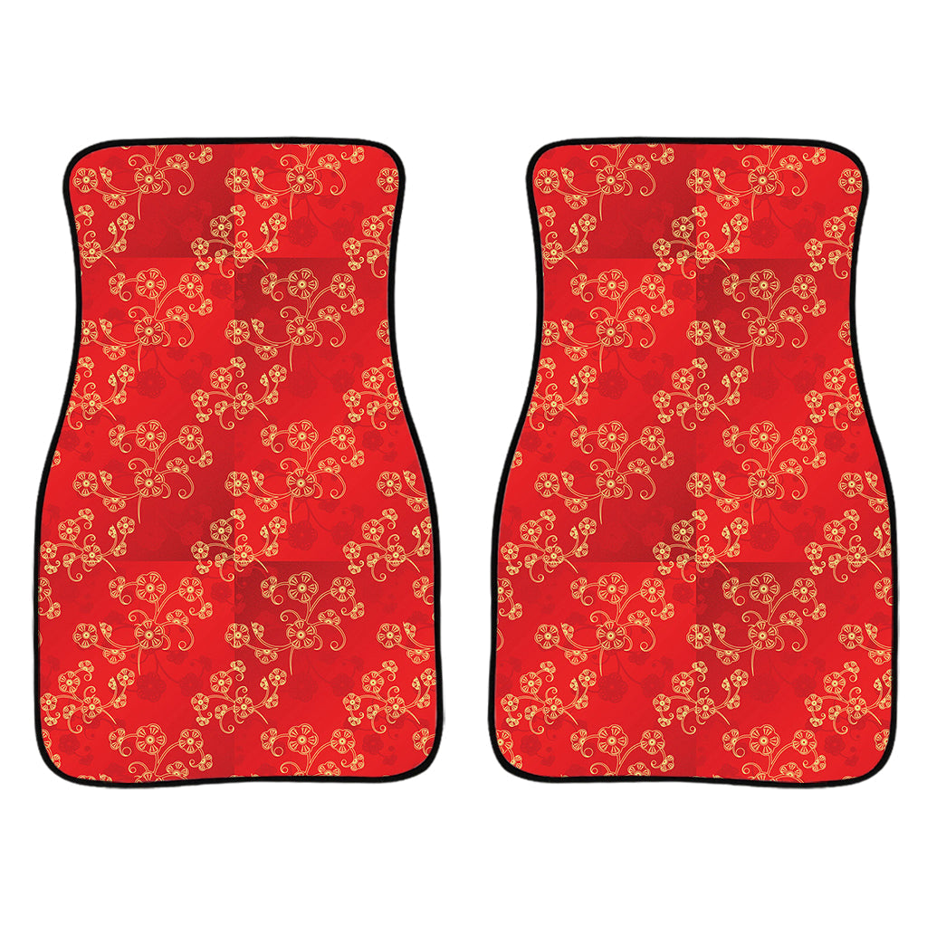 Chinese Cherry Blossom Pattern Print Front And Back Car Floor Mats/ Front Car Mat