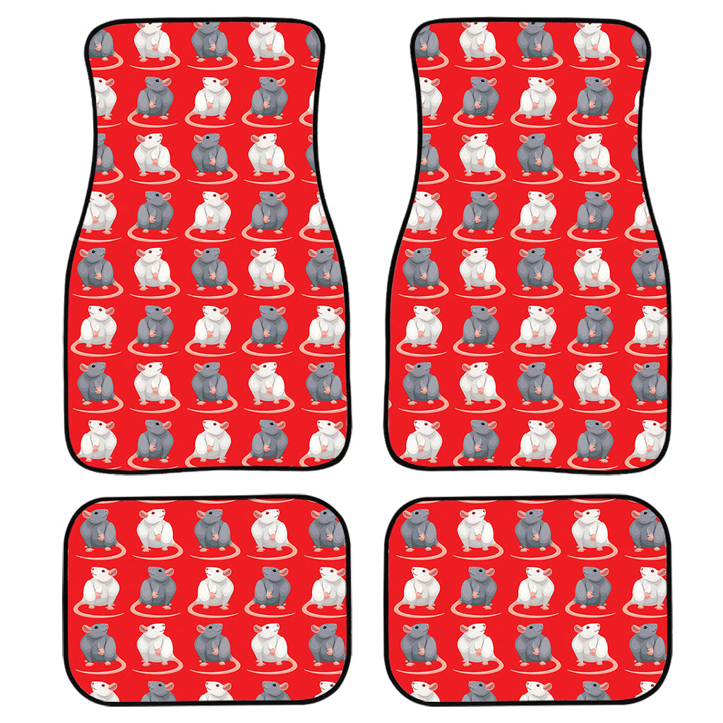 Chinese Rat Zodiac Pattern Print Front And Back Car Floor Mats/ Front Car Mat
