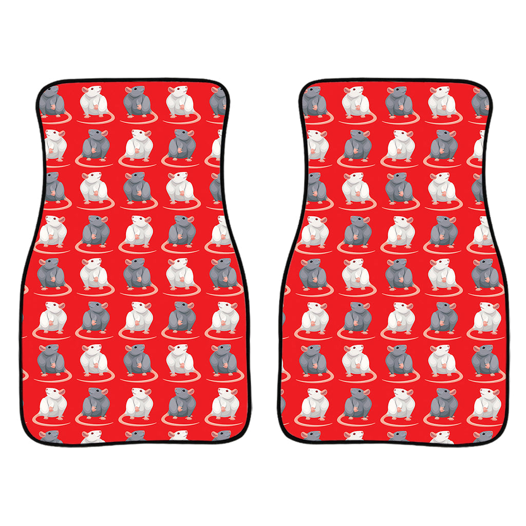 Chinese Rat Zodiac Pattern Print Front And Back Car Floor Mats/ Front Car Mat