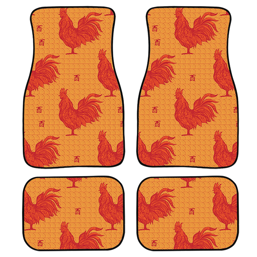 Chinese Rooster Pattern Print Front And Back Car Floor Mats/ Front Car Mat