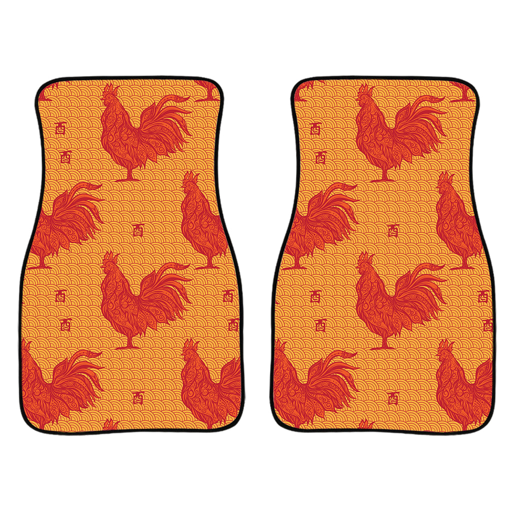 Chinese Rooster Pattern Print Front And Back Car Floor Mats/ Front Car Mat