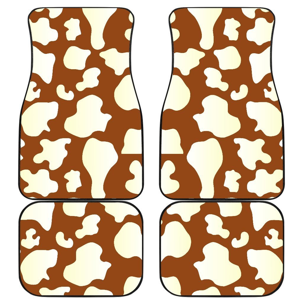 Chocolate And Milk Cow Print Front And Back Car Floor Mats/ Front Car Mat