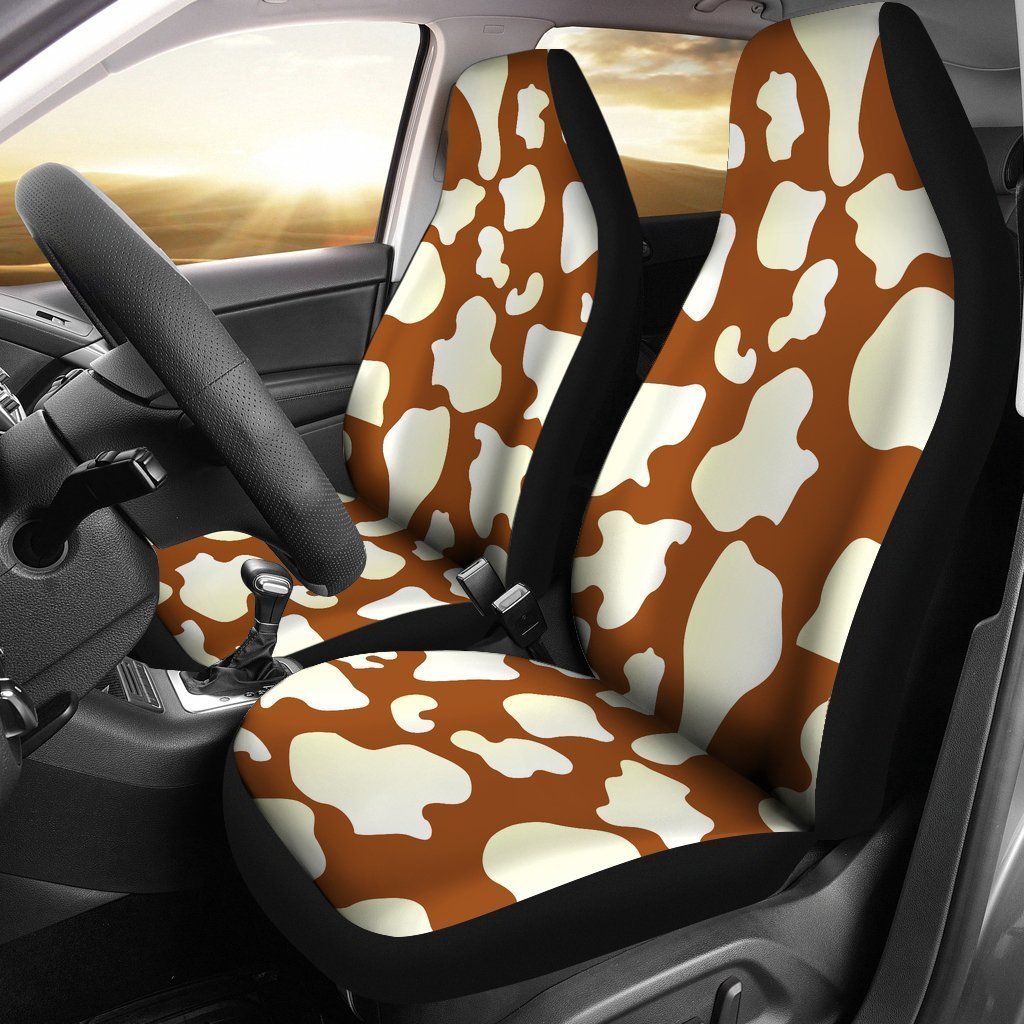 Chocolate And Milk Cow Print Universal Fit Car Seat Covers