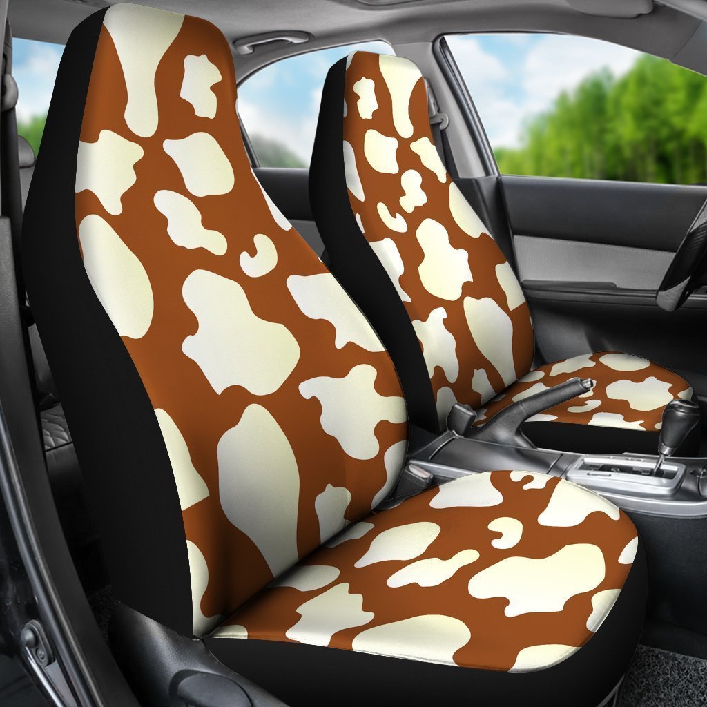 Chocolate And Milk Cow Print Universal Fit Car Seat Covers