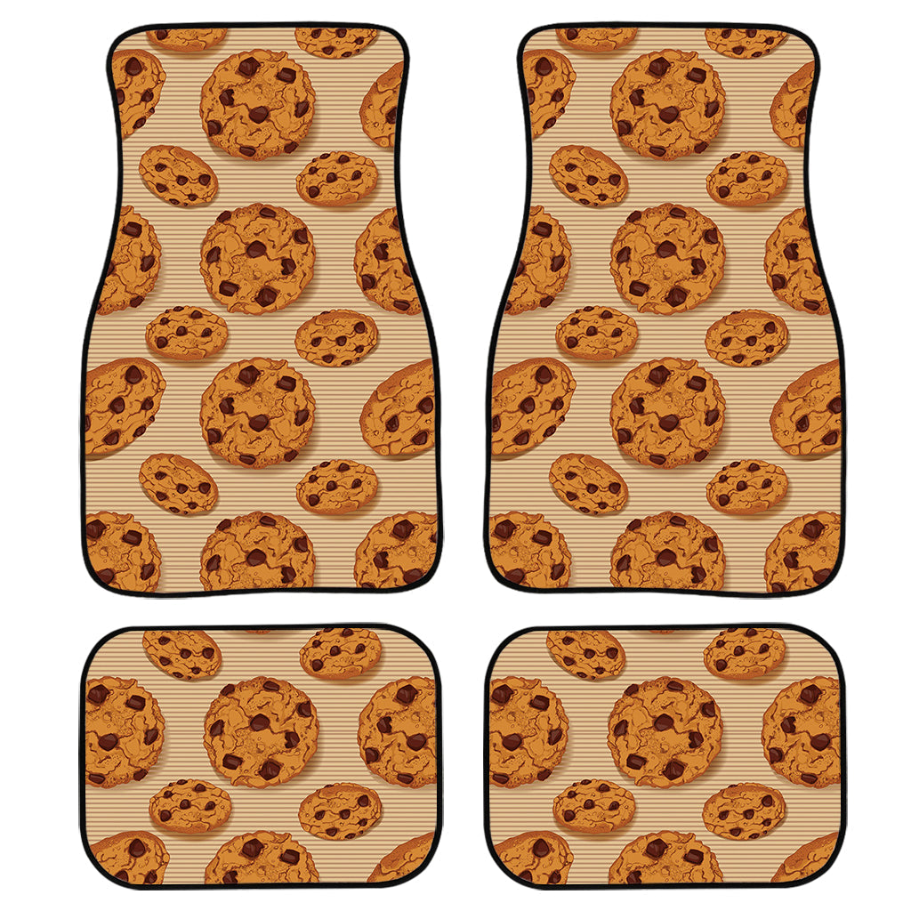 Chocolate Chip Cookie Pattern Print Front And Back Car Floor Mats/ Front Car Mat