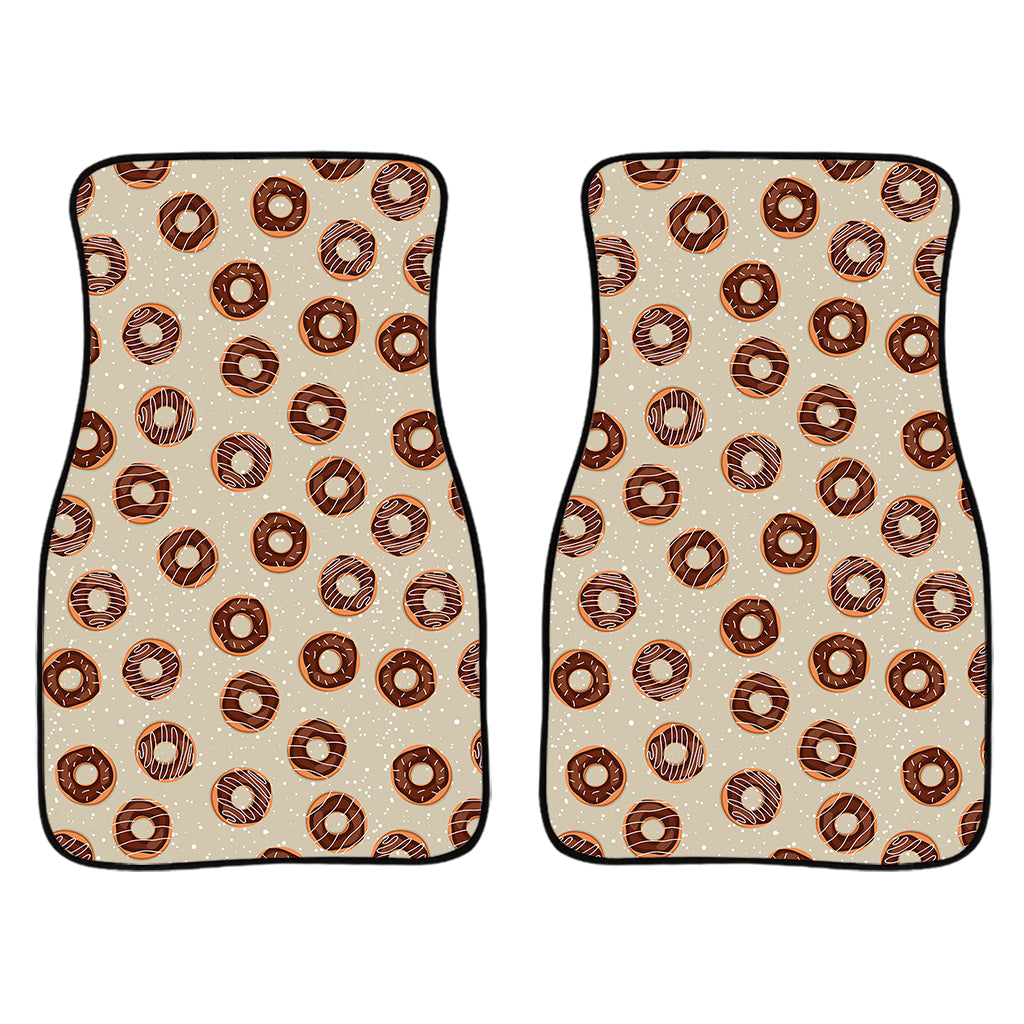 Chocolate Donuts Pattern Print Front And Back Car Floor Mats/ Front Car Mat