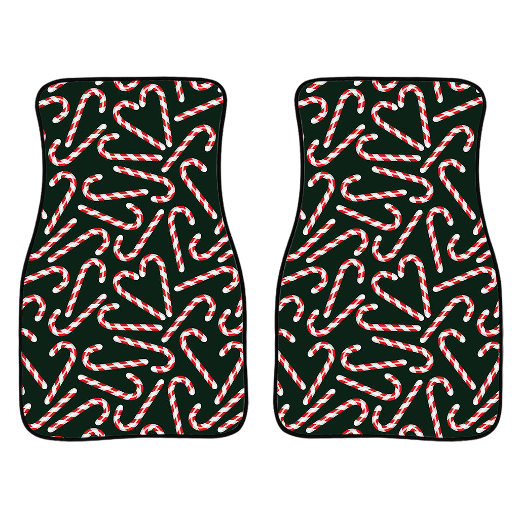 Christmas Candy Cane Pattern Print Front And Back Car Floor Mats/ Front Car Mat