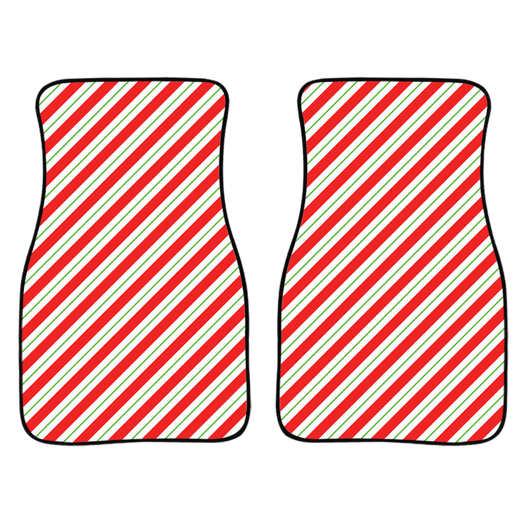 Christmas Candy Cane Stripe Print Front And Back Car Floor Mats/ Front Car Mat