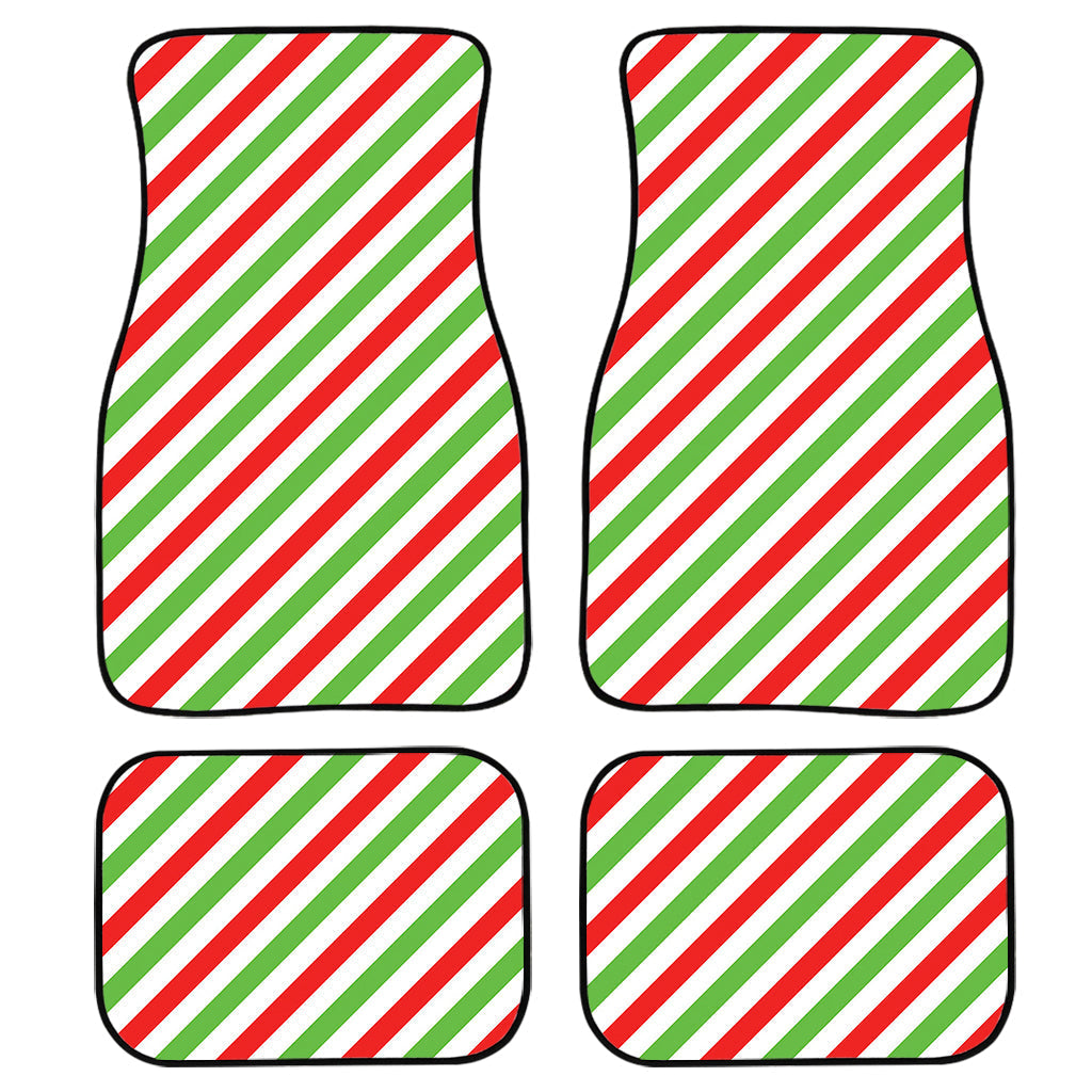 Christmas Candy Cane Striped Print Front And Back Car Floor Mats/ Front Car Mat