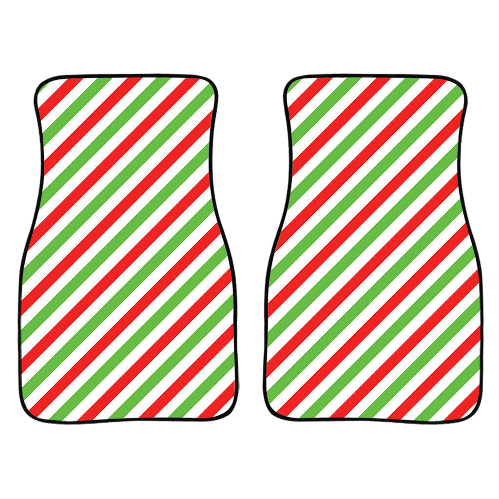 Christmas Candy Cane Striped Print Front And Back Car Floor Mats/ Front Car Mat