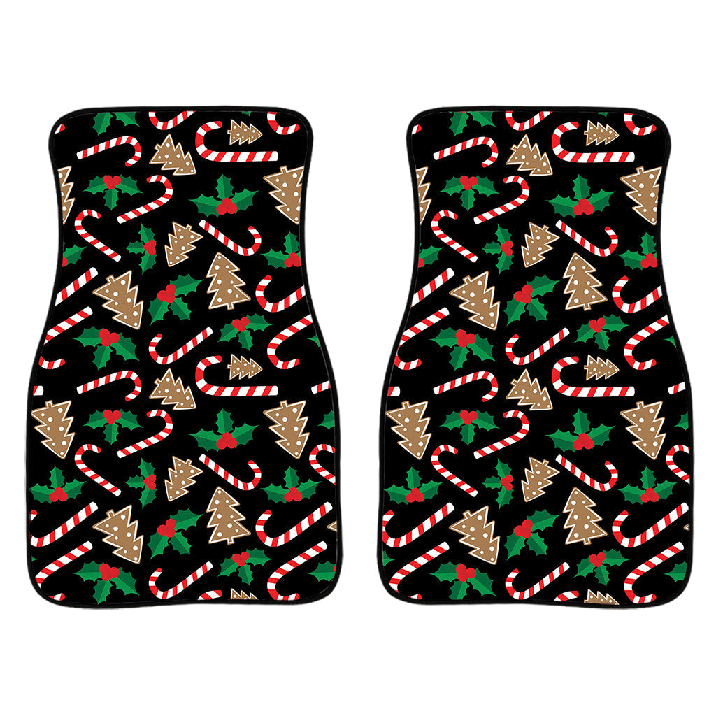 Christmas Cookie And Candy Pattern Print Front And Back Car Floor Mats/ Front Car Mat