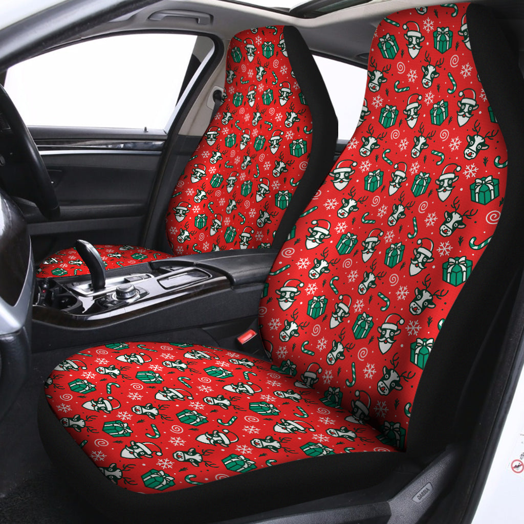 Christmas Cow Pattern Print Universal Fit Car Seat Covers