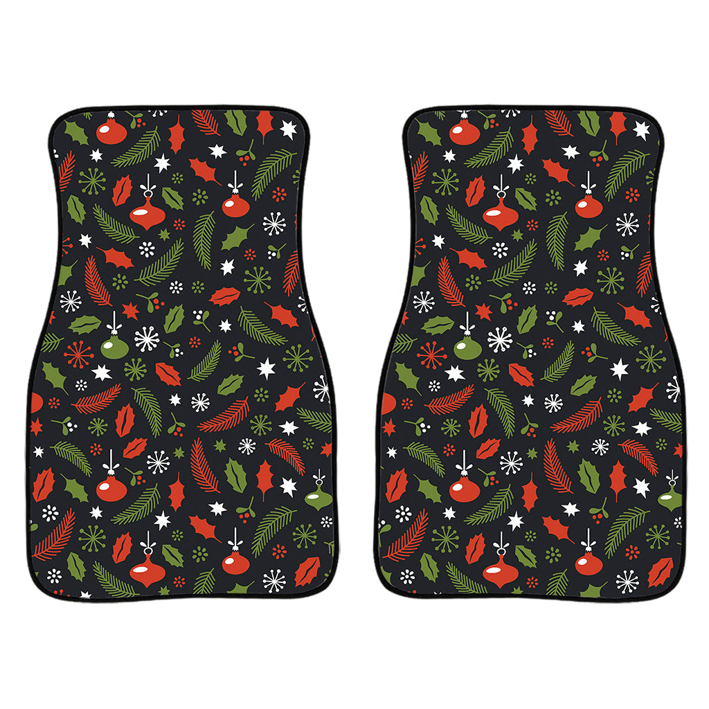 Christmas Decorations Pattern Print Front And Back Car Floor Mats/ Front Car Mat