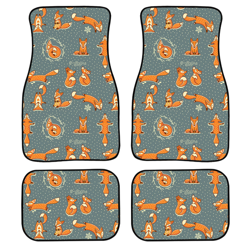 Christmas Fox Pattern Print Front And Back Car Floor Mats/ Front Car Mat