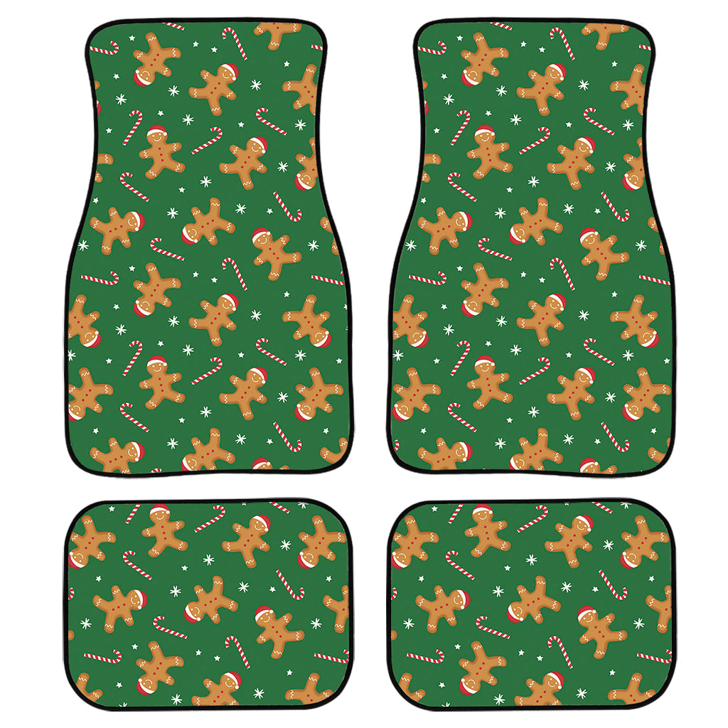 Christmas Gingerbread Pattern Print Front And Back Car Floor Mats/ Front Car Mat
