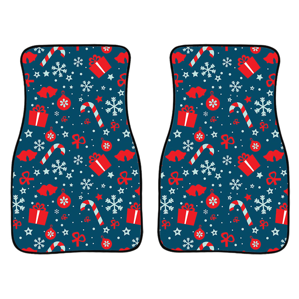 Christmas Holiday Elements Pattern Print Front And Back Car Floor Mats/ Front Car Mat