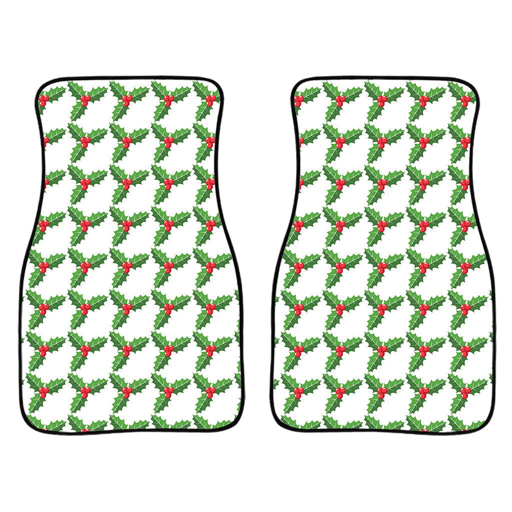 Christmas Holly Berry Pattern Print Front And Back Car Floor Mats/ Front Car Mat