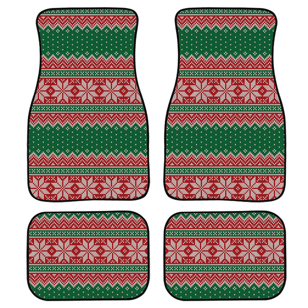 Christmas Knitted Pattern Print Front And Back Car Floor Mats/ Front Car Mat