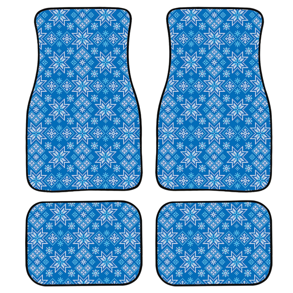 Christmas Nordic Knitted Pattern Print Front And Back Car Floor Mats/ Front Car Mat