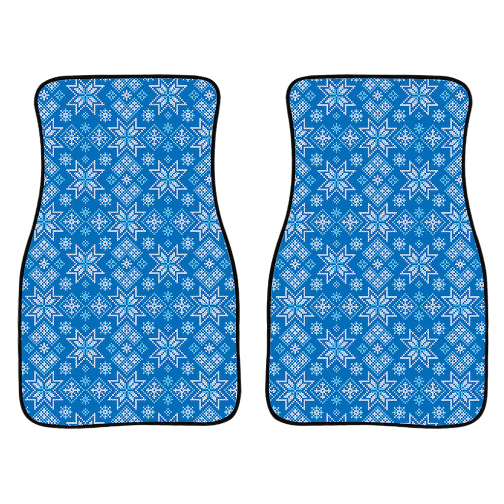 Christmas Nordic Knitted Pattern Print Front And Back Car Floor Mats/ Front Car Mat