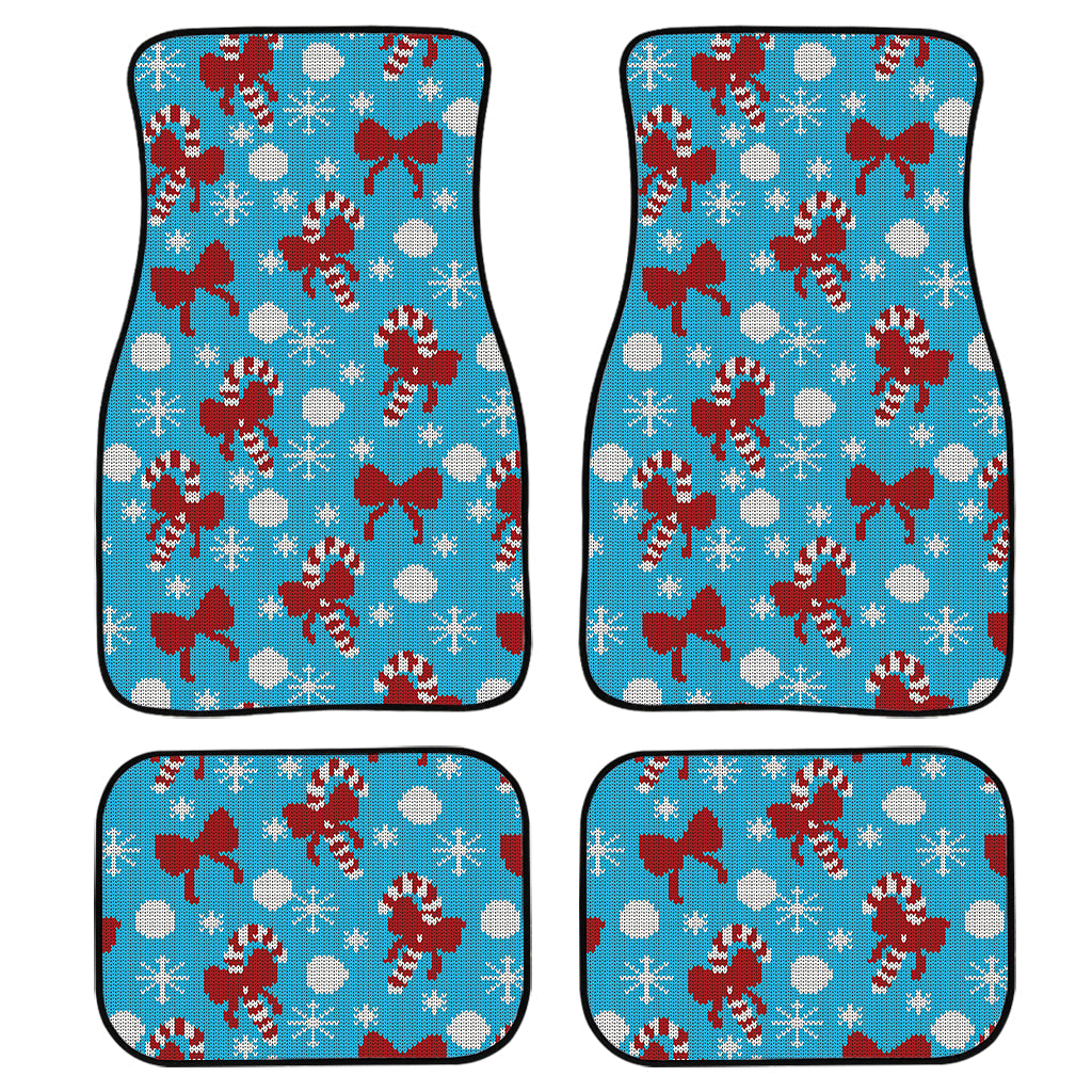 Christmas Party Knitted Pattern Print Front And Back Car Floor Mats/ Front Car Mat