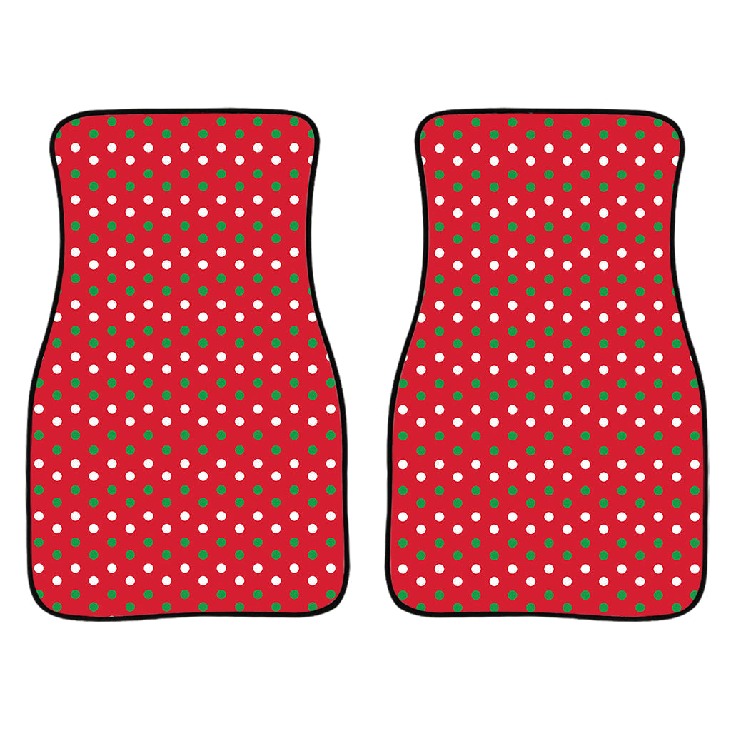 Christmas Polka Dot Pattern Print Front And Back Car Floor Mats/ Front Car Mat
