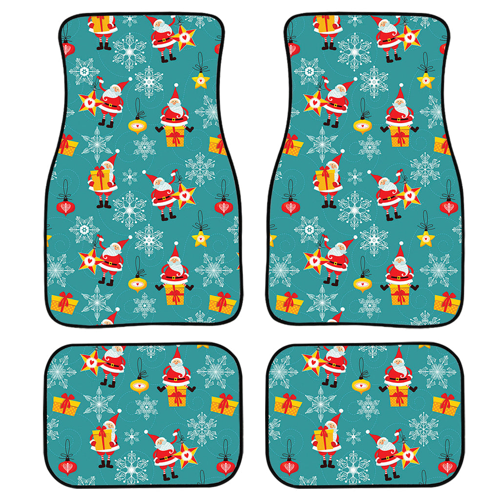 Christmas Santa Gift Pattern Print Front And Back Car Floor Mats/ Front Car Mat