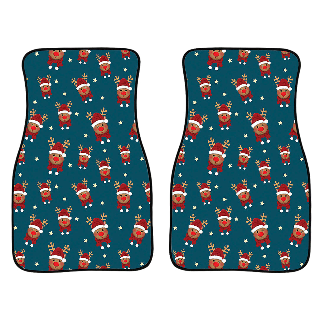 Christmas Santa Reindeer Pattern Print Front And Back Car Floor Mats/ Front Car Mat