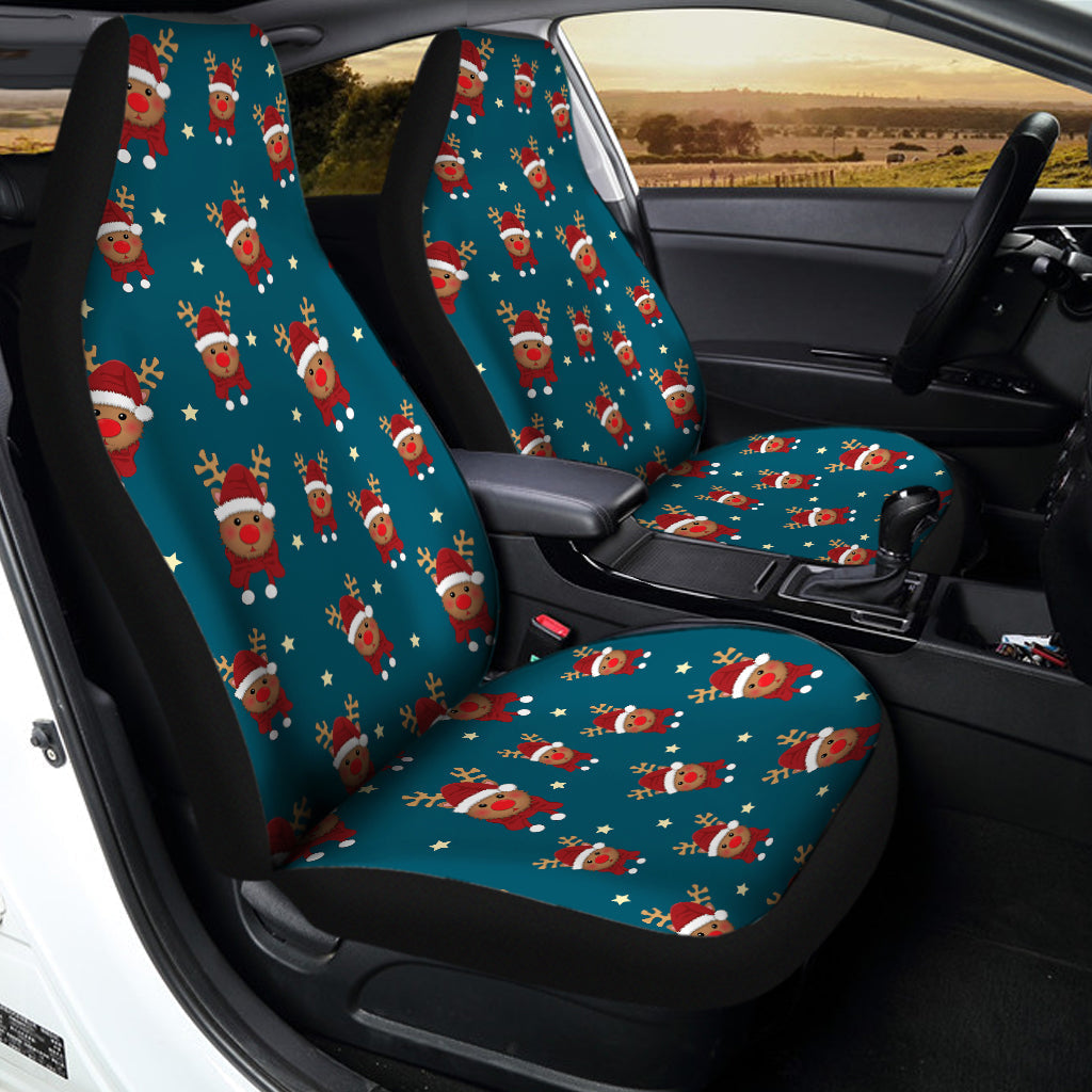 Christmas Santa Reindeer Pattern Print Universal Fit Car Seat Covers