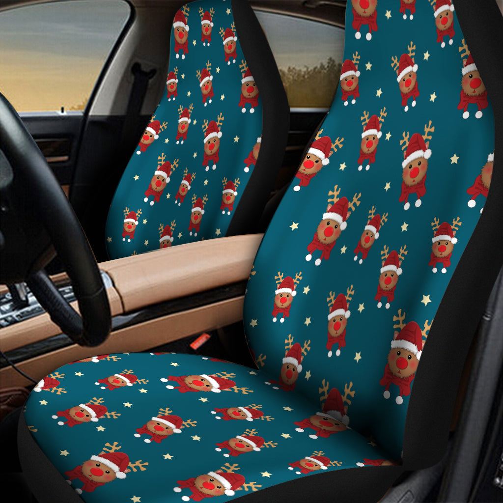 Christmas Santa Reindeer Pattern Print Universal Fit Car Seat Covers