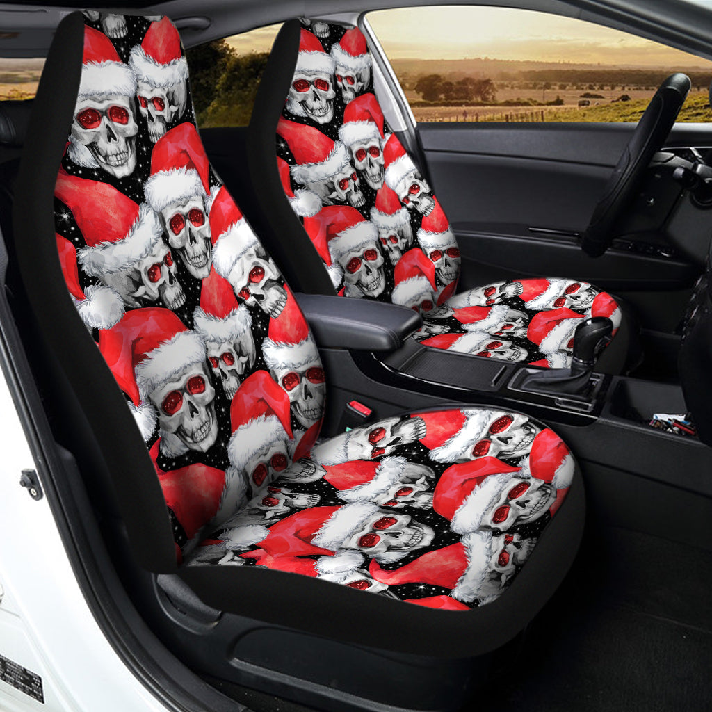 Christmas Santa Skull Pattern Print Universal Fit Car Seat Covers