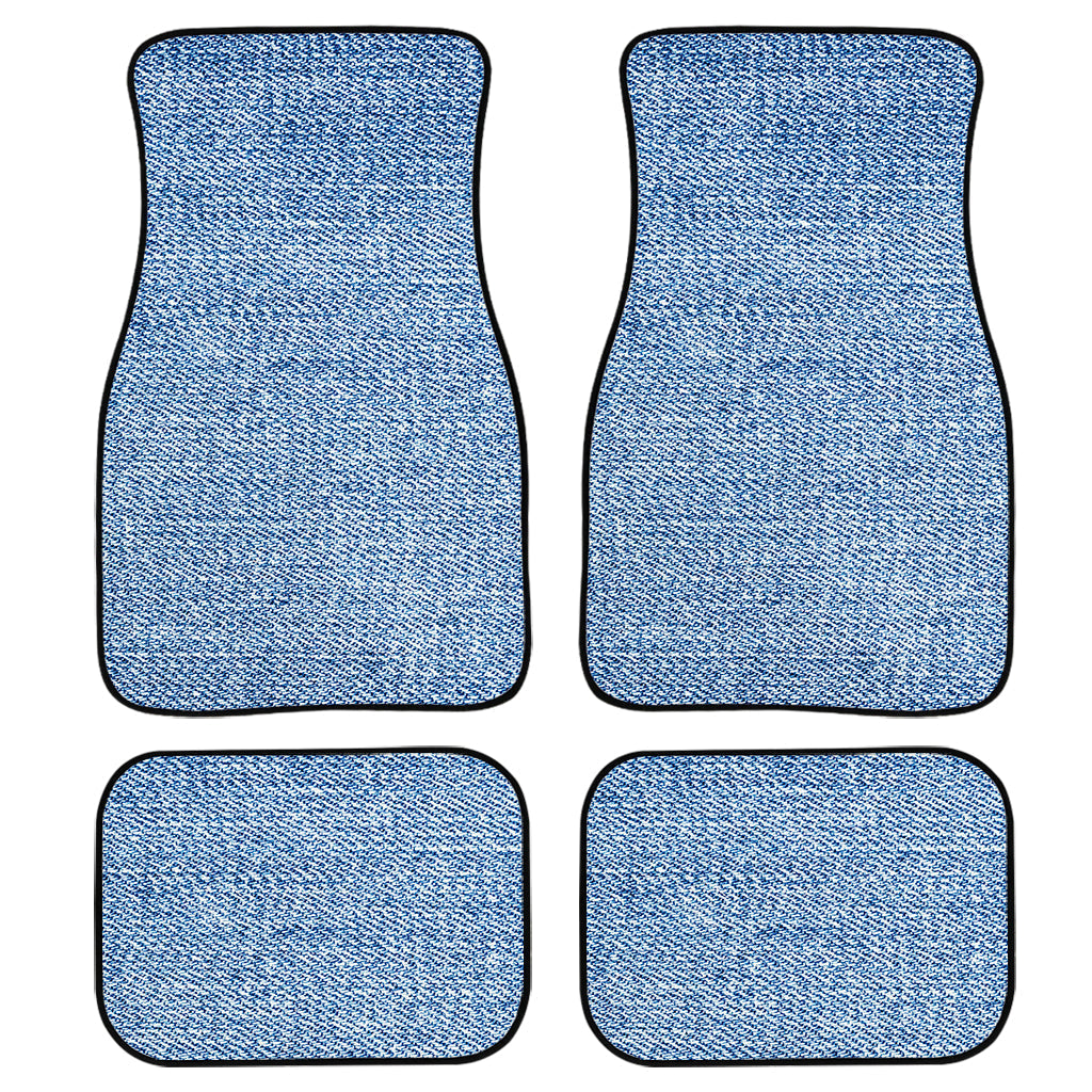 Classic Blue Denim Jeans Print Front And Back Car Floor Mats/ Front Car Mat