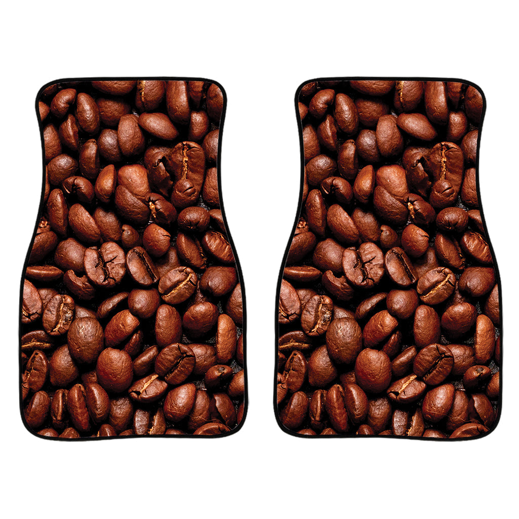 Coffee Beans Print Front And Back Car Floor Mats/ Front Car Mat