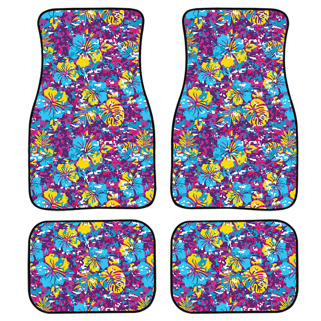 Colorful Aloha Camouflage Flower Print Front And Back Car Floor Mats/ Front Car Mat