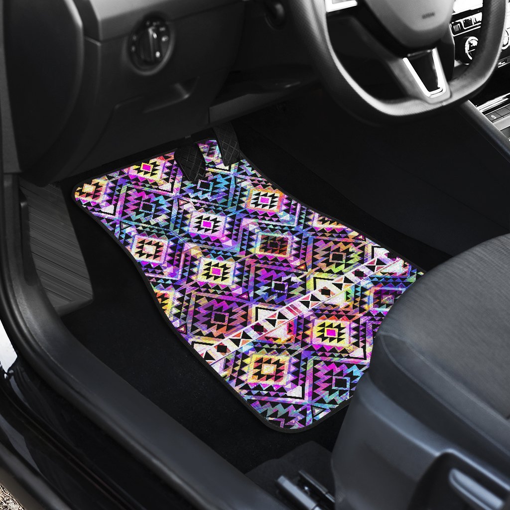 Colorful Aztec Pattern Print Front And Back Car Floor Mats/ Front Car Mat