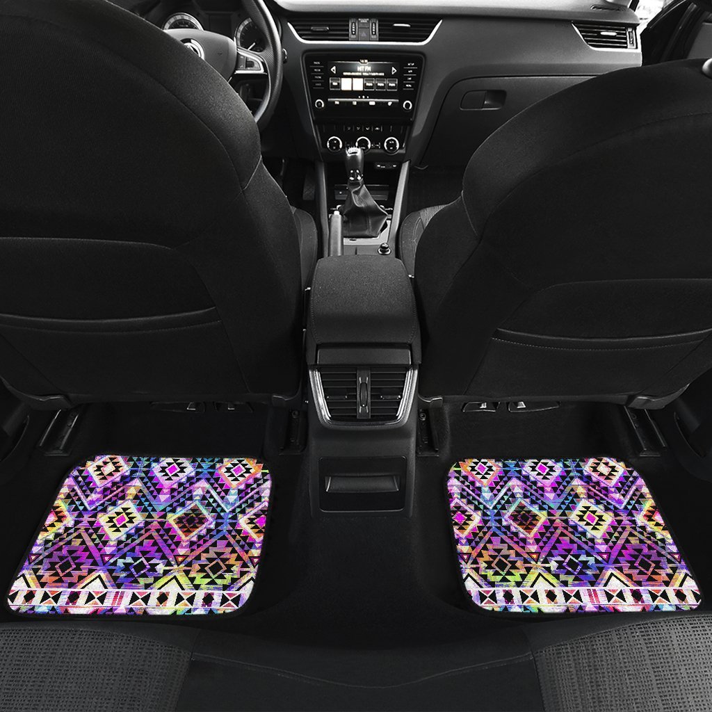 Colorful Aztec Pattern Print Front And Back Car Floor Mats/ Front Car Mat