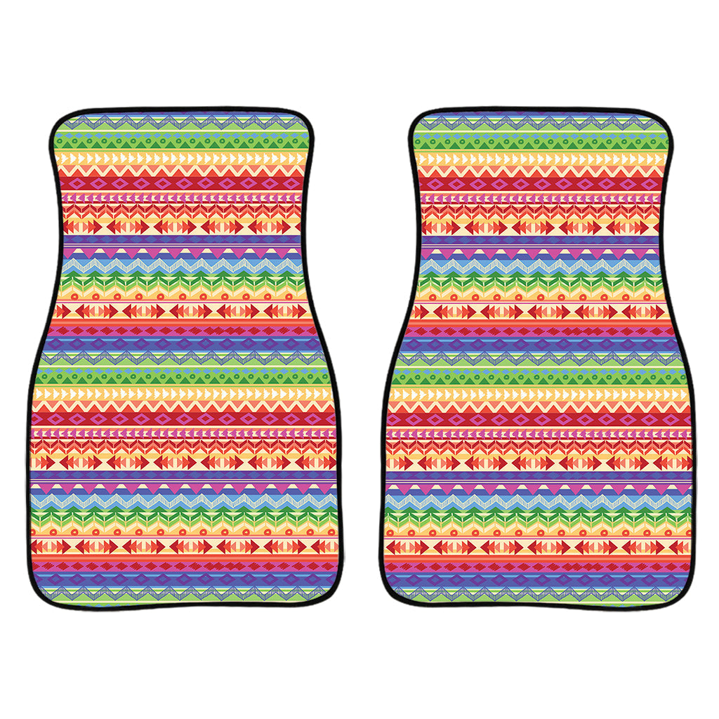 Colorful Aztec Tribal Pattern Print Front And Back Car Floor Mats/ Front Car Mat