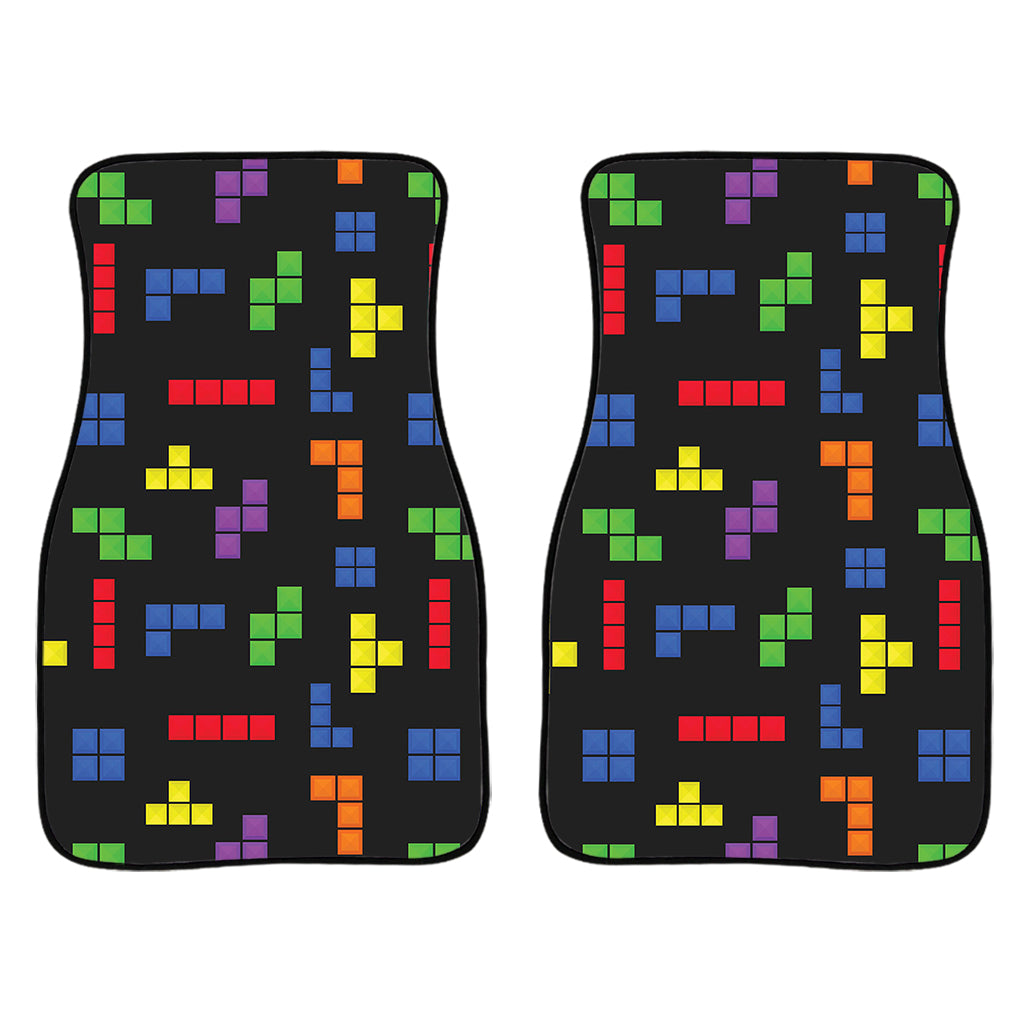 Colorful Block Puzzle Game Pattern Print Front And Back Car Floor Mats/ Front Car Mat