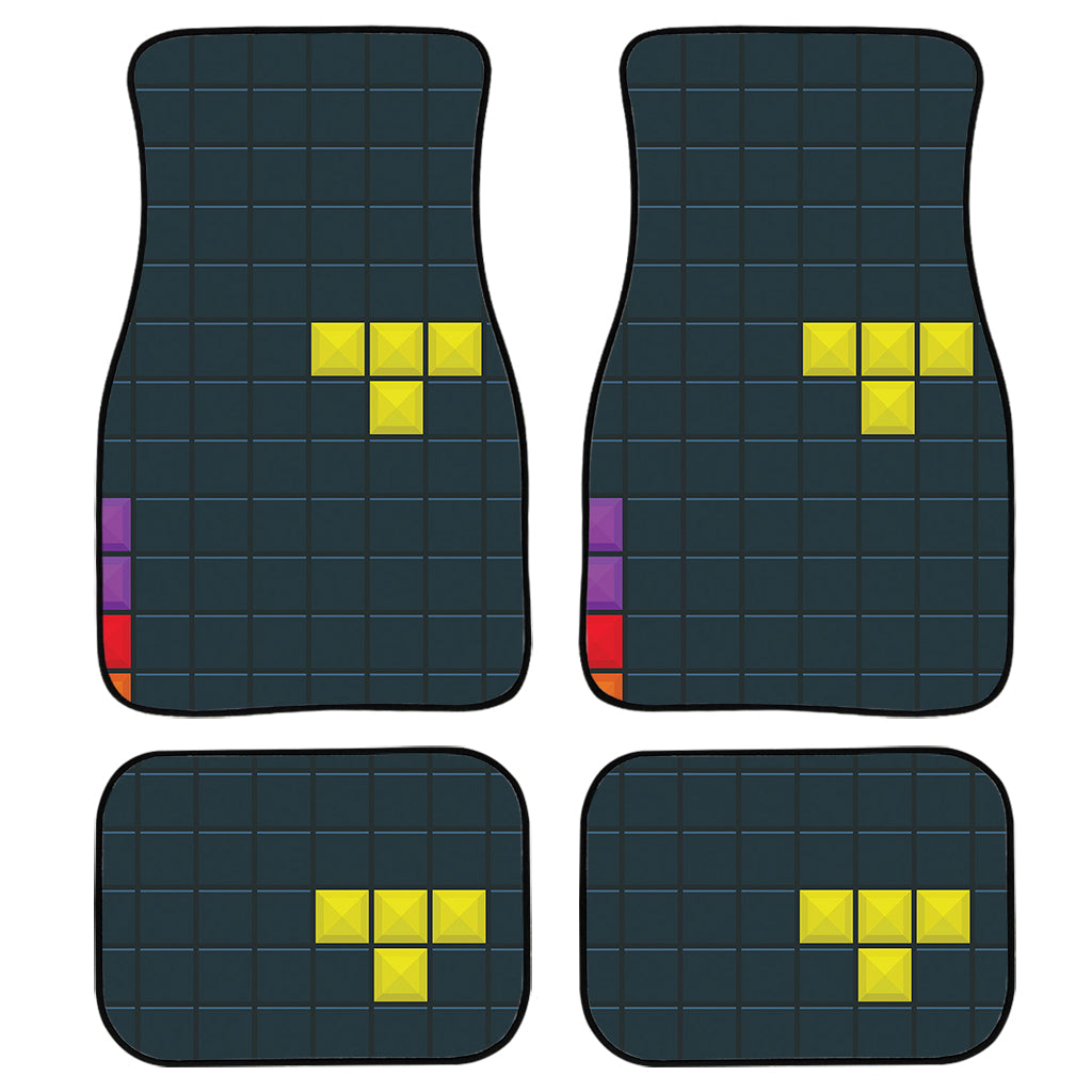 Colorful Block Puzzle Video Game Print Front And Back Car Floor Mats/ Front Car Mat