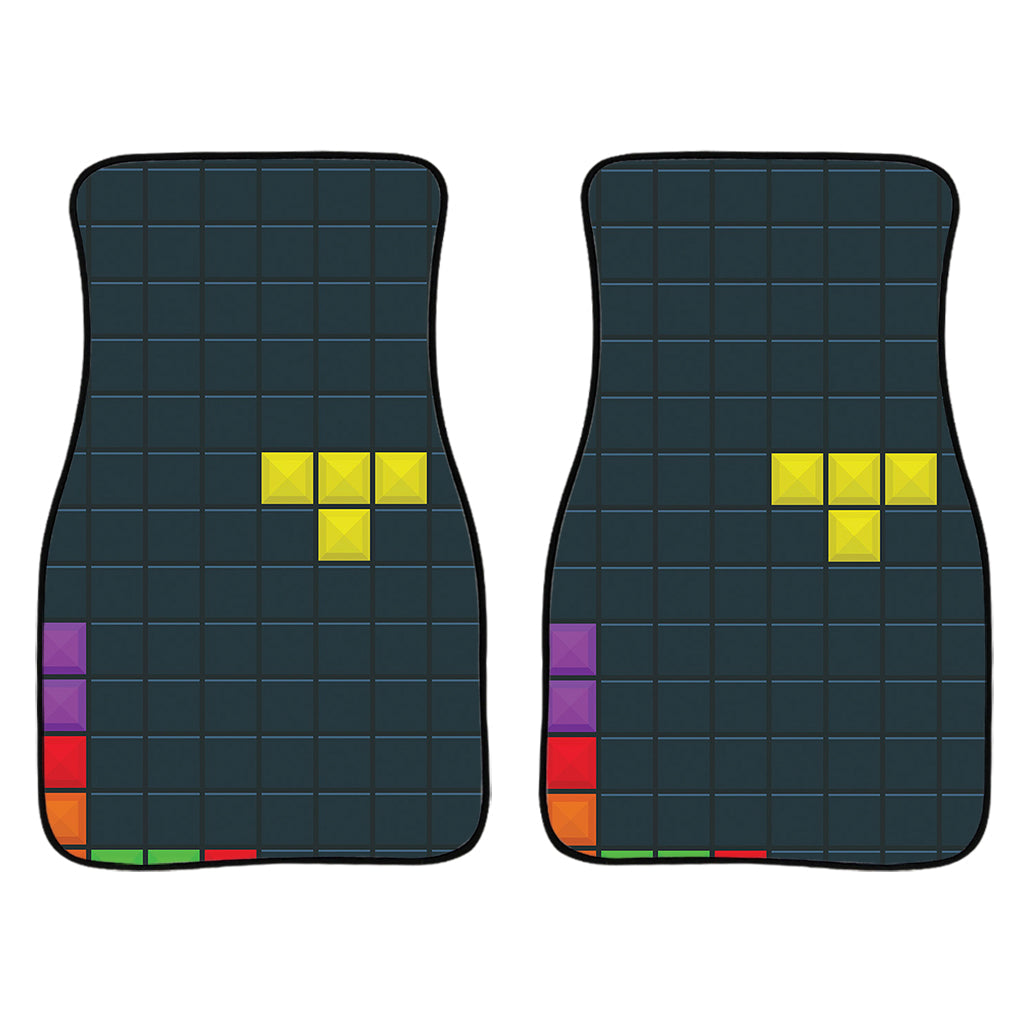 Colorful Block Puzzle Video Game Print Front And Back Car Floor Mats/ Front Car Mat