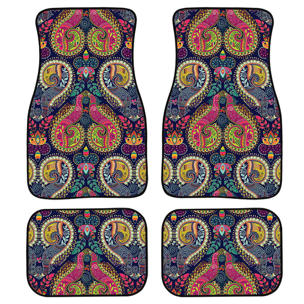 Colorful Boho Paisley Pattern Print Front And Back Car Floor Mats/ Front Car Mat