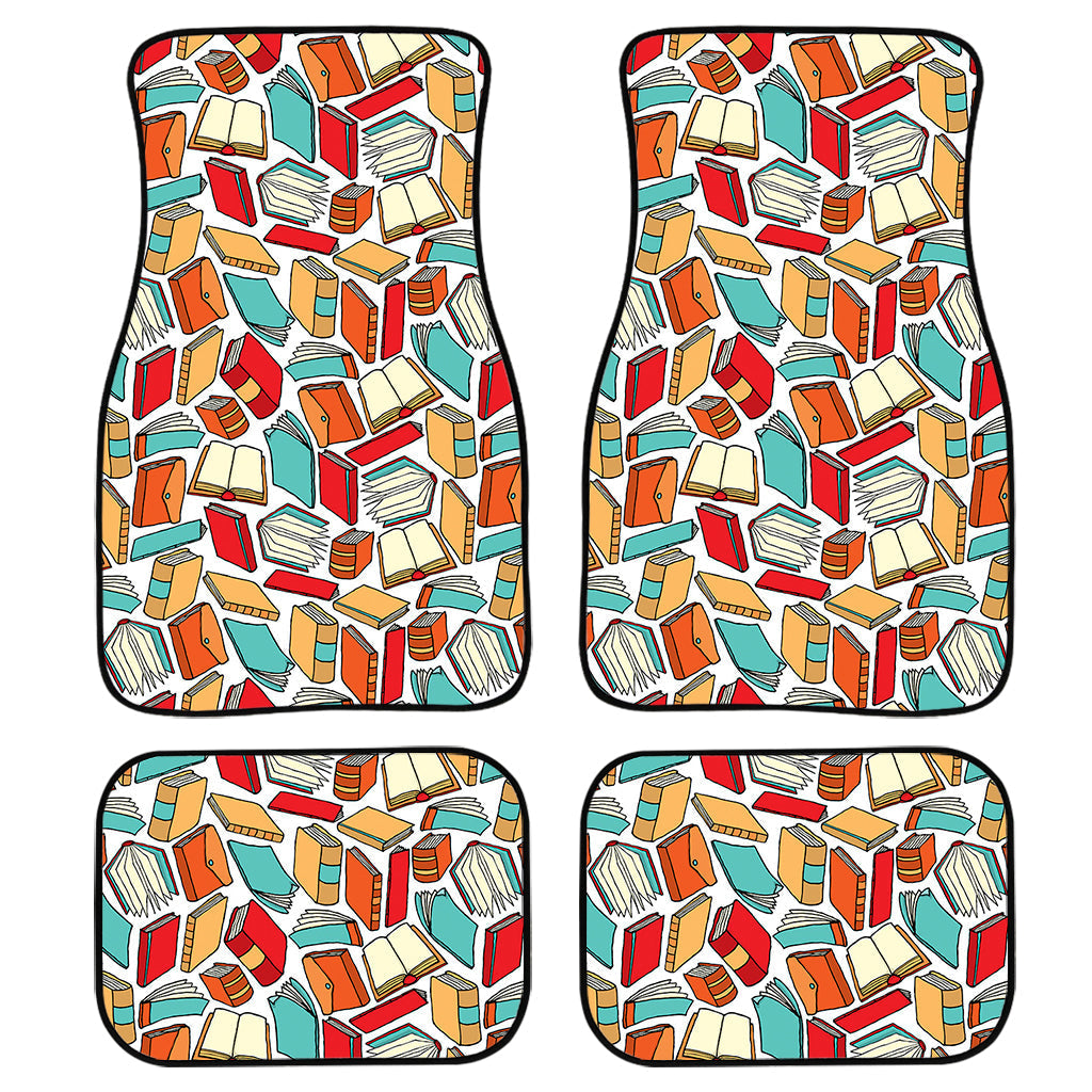 Colorful Books Pattern Print Front And Back Car Floor Mats/ Front Car Mat