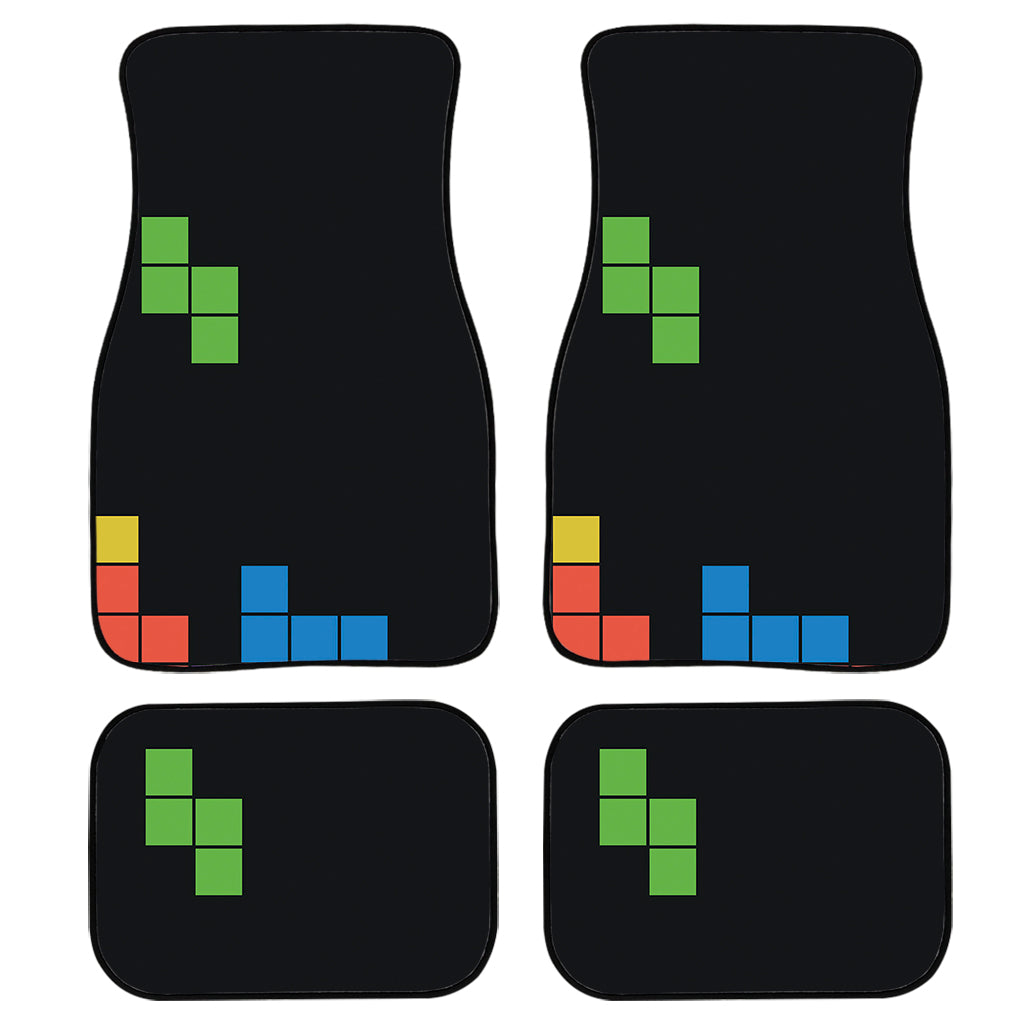 Colorful Brick Puzzle Video Game Print Front And Back Car Floor Mats/ Front Car Mat