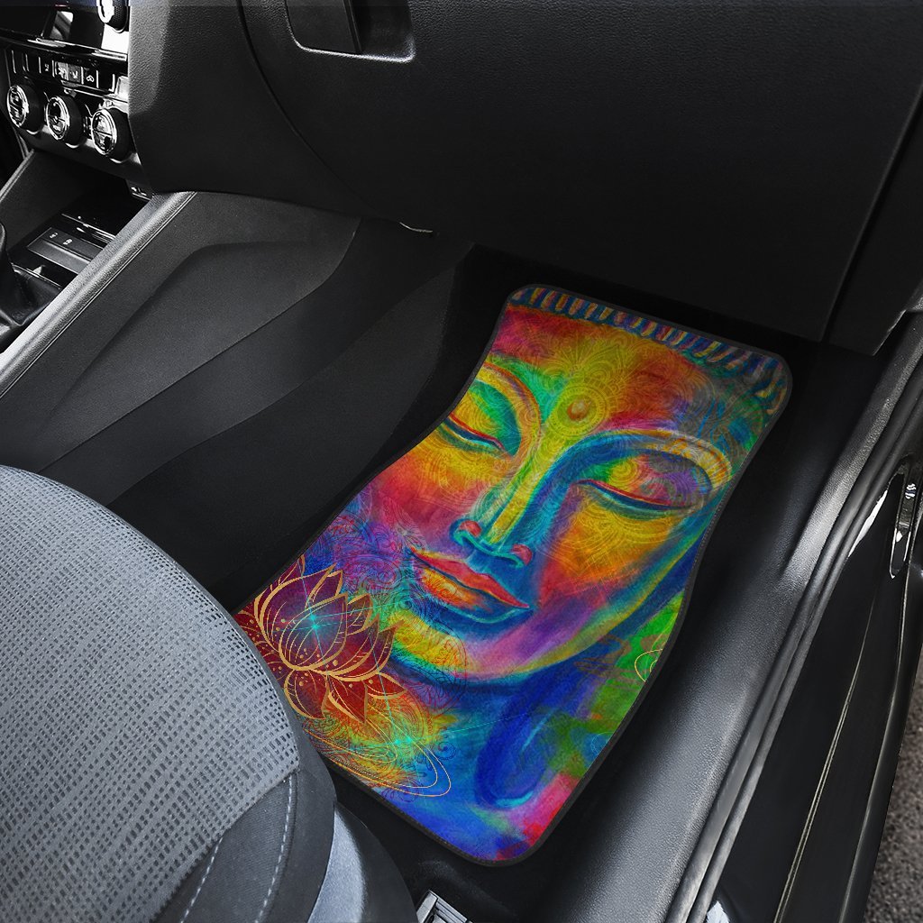 Colorful Buddha Print Front And Back Car Floor Mats/ Front Car Mat