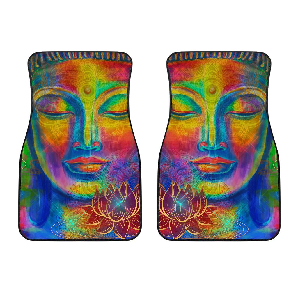 Colorful Buddha Print Front And Back Car Floor Mats/ Front Car Mat