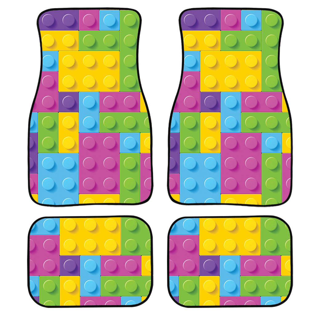 Colorful Building Blocks Pattern Print Front And Back Car Floor Mats/ Front Car Mat